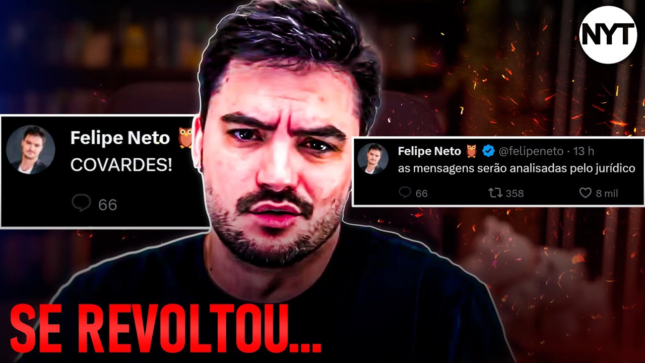 FELIPE NETO CHAMA FÃS DE COVARDES E AMEAÇA PROCESSÁ-LOS