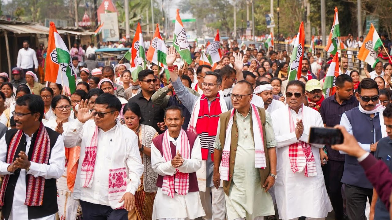 LIVE: যোৰহাটত নিৰ্বাচনী ৰণশিঙা গৌৰৱ গগৈৰ, জনসমুদ্ৰত পৰিণত ৰাজপথ ৷