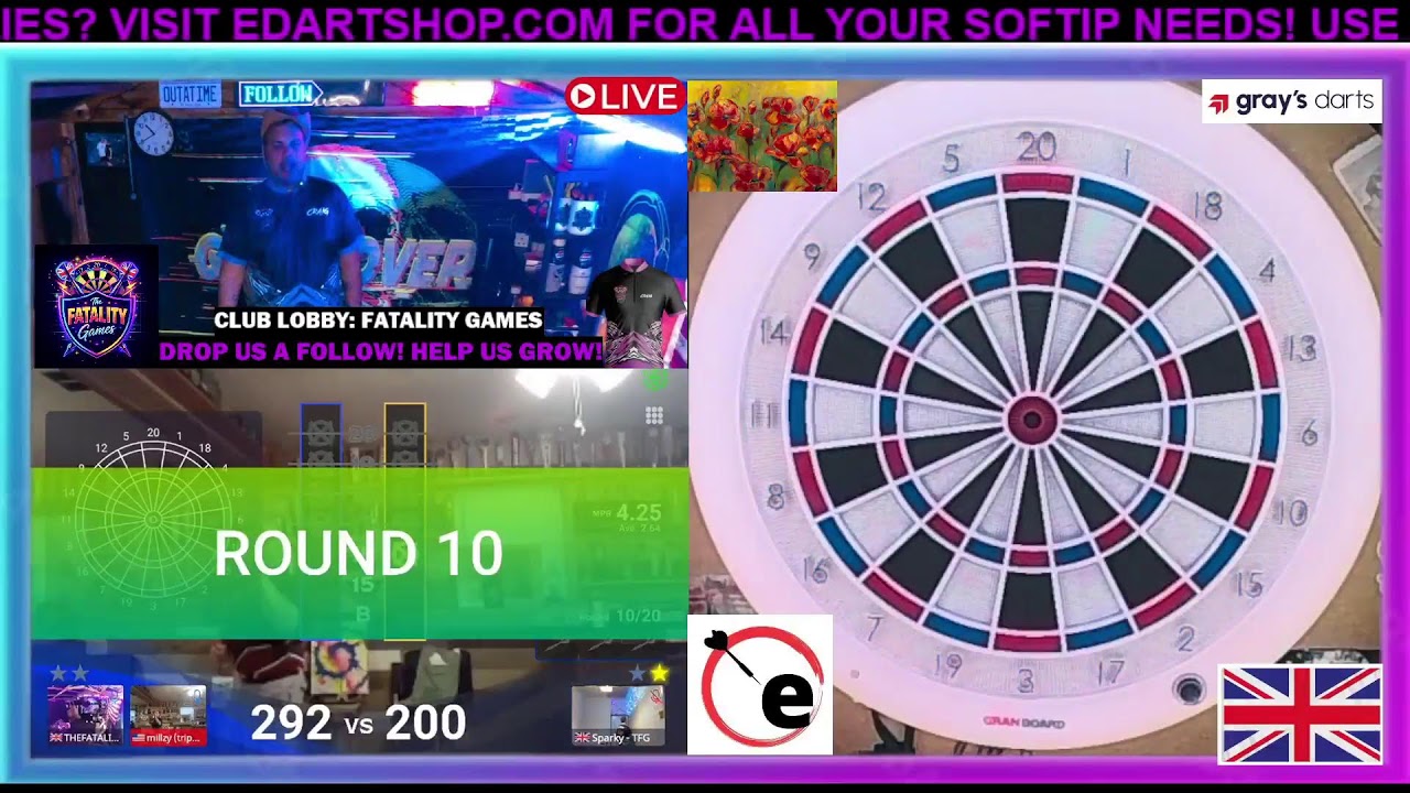 THE NIGHT THE FATALITY GAMES:LIVE DARTS CAME HOME, GRANBOARD DOUBLES CHEWSDAY...CHALLENGE US!