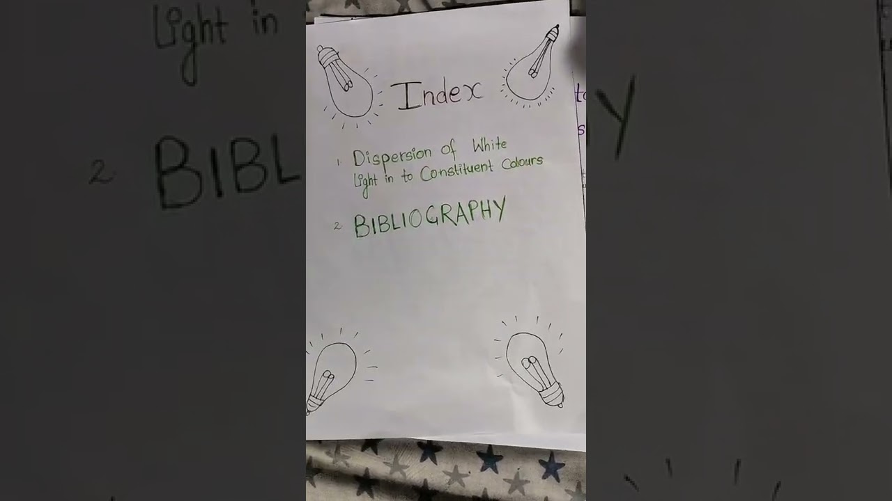 Physics project on Dispersion of white light into constitution colour