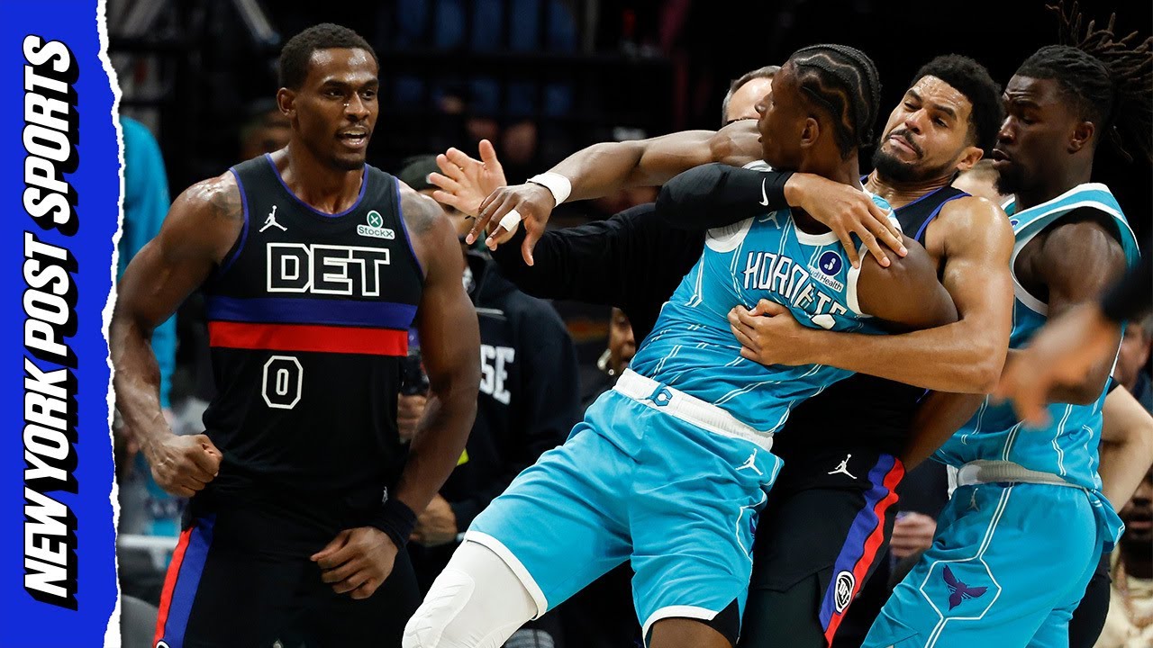 Charlotte Hornets, Detroit Pistons get in legit BRAWL resulting in four ejections