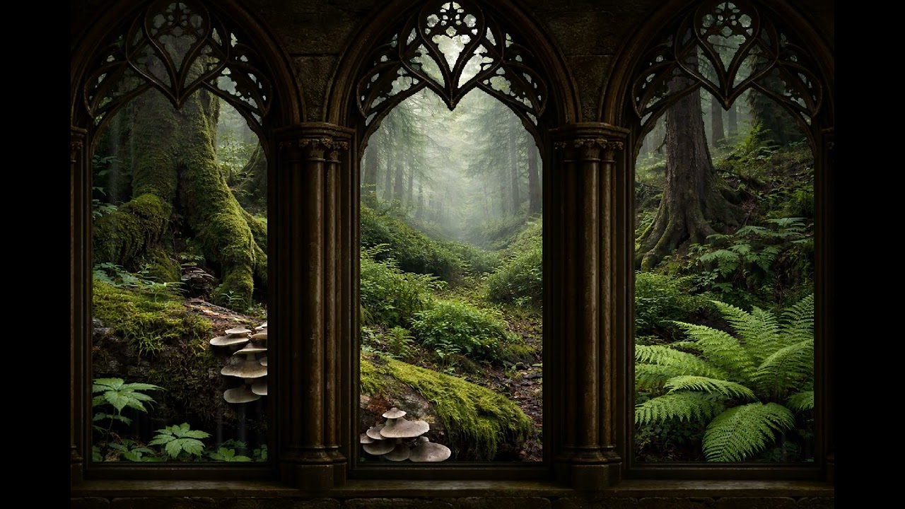 Elven Window | Soft Rain in the Deep Forest🌿| 2 Hour Ambience