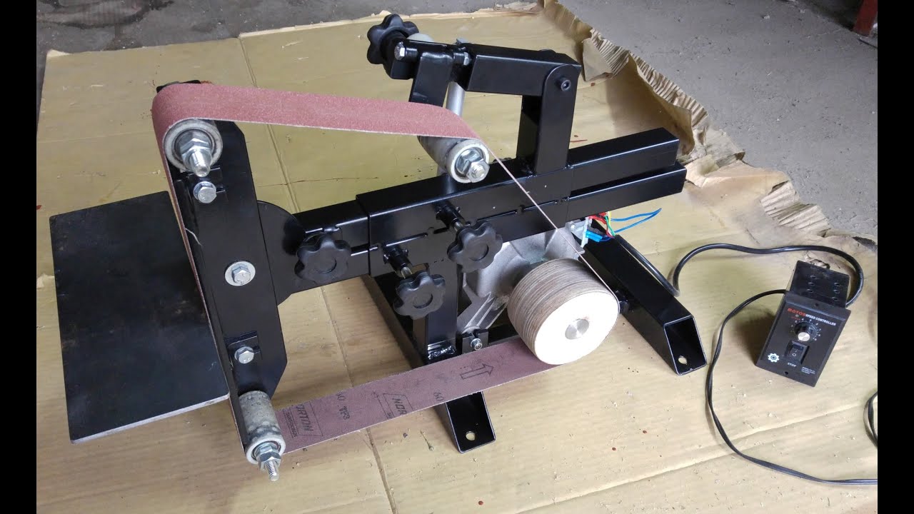 DIY Szlifierka pasowa z silnikiem od pralki (belt grinder)
