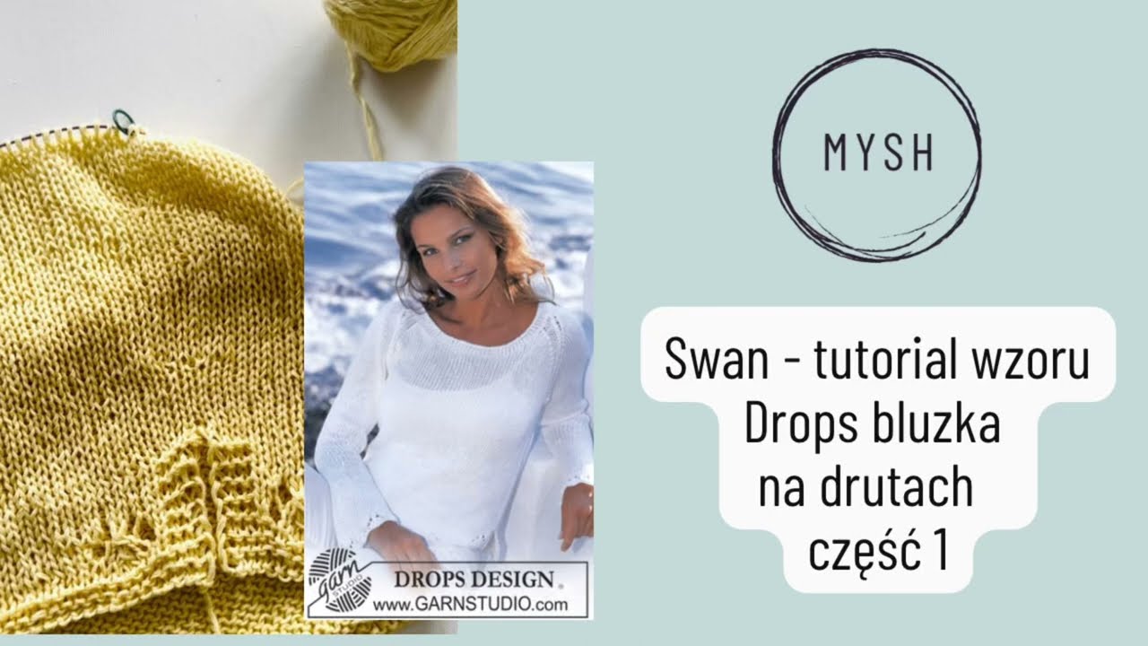 Bluzka Swan - tutorial z wzoru Drops na drutach
