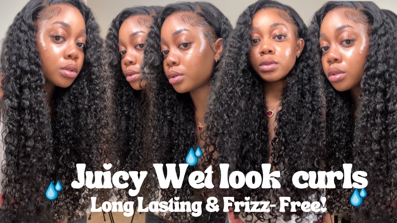 GET JUICY💦 WET LOOKING CURLS THAT LAST! FAVORITE CURLY/WAVY HAIR PRODUCTS FT CURLYME WATER WAVE WIG