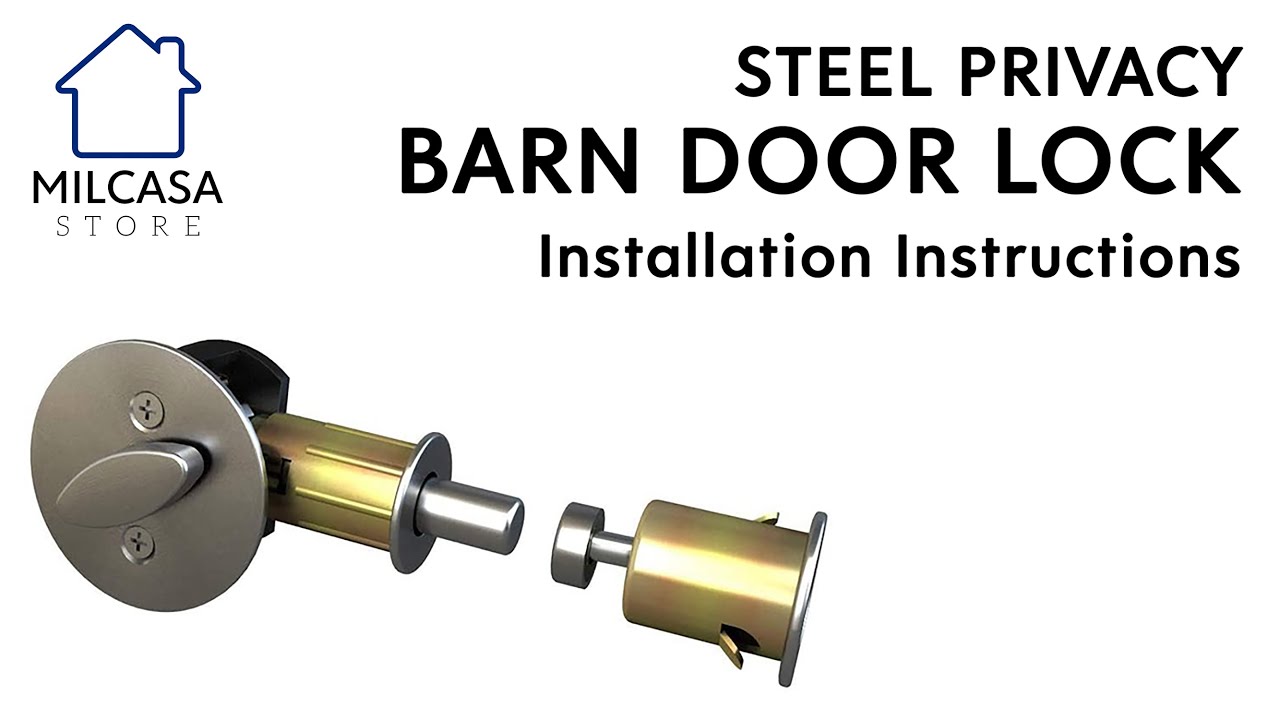 Milcasa Store - Stainless Steel Privacy Sliding Barn Door Lock - Installation Instruction