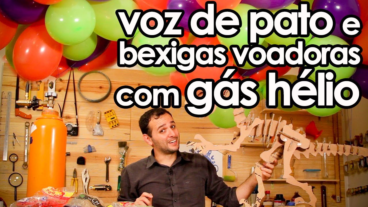 Voz de pato e bexigas voadoras com gás hélio - Duck voice with helium gas