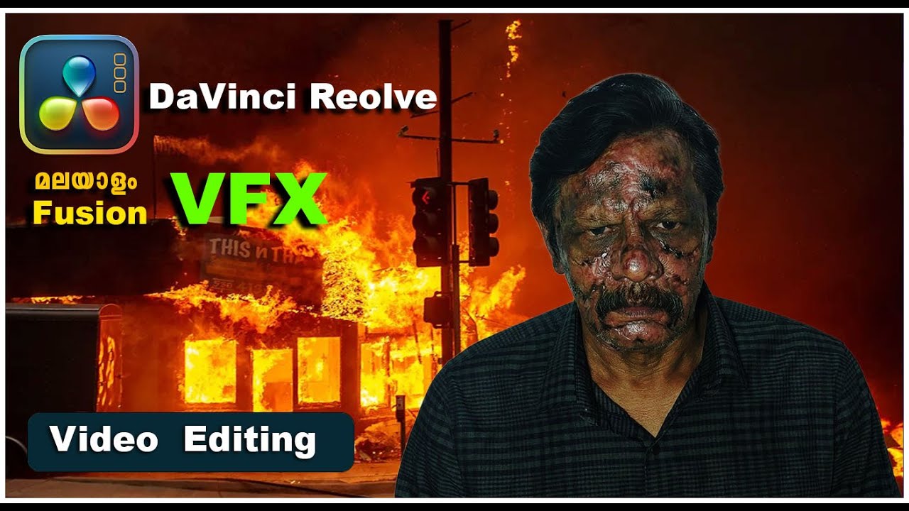 Davinci resolve Fusion vfx Ai . change face to burned face or mask on face , surface tracker
