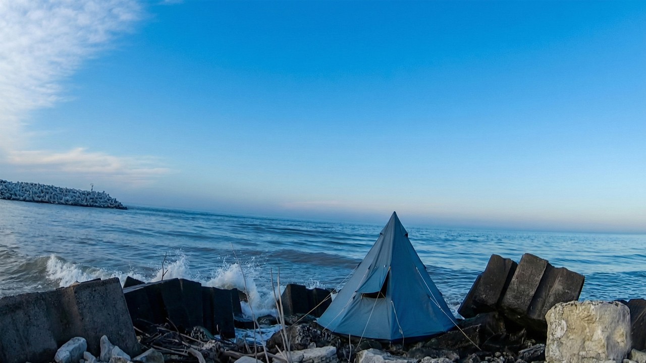 Winter Camping by the Black Sea | No Talking | 2 Days in Nature