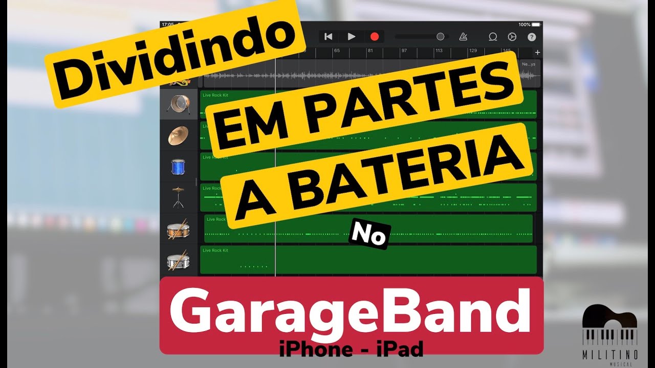DIVIDINDO  em partes à BATERIA No GARAGEBAND!
