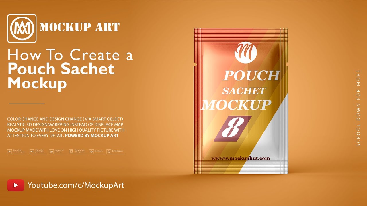 How to make sachet mockup| Photoshop Mockup Tutorial