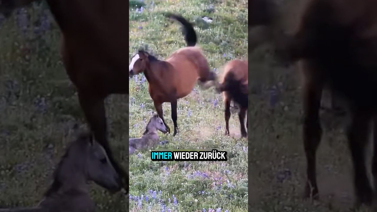 Die Pferdemama besch&uuml;tzt Ihr Fohlen
