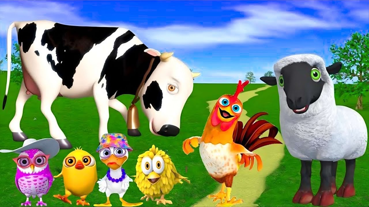 El Pollito pío 3d | El toro se congela jugando en el juegodel Toro y el Tractor 3D