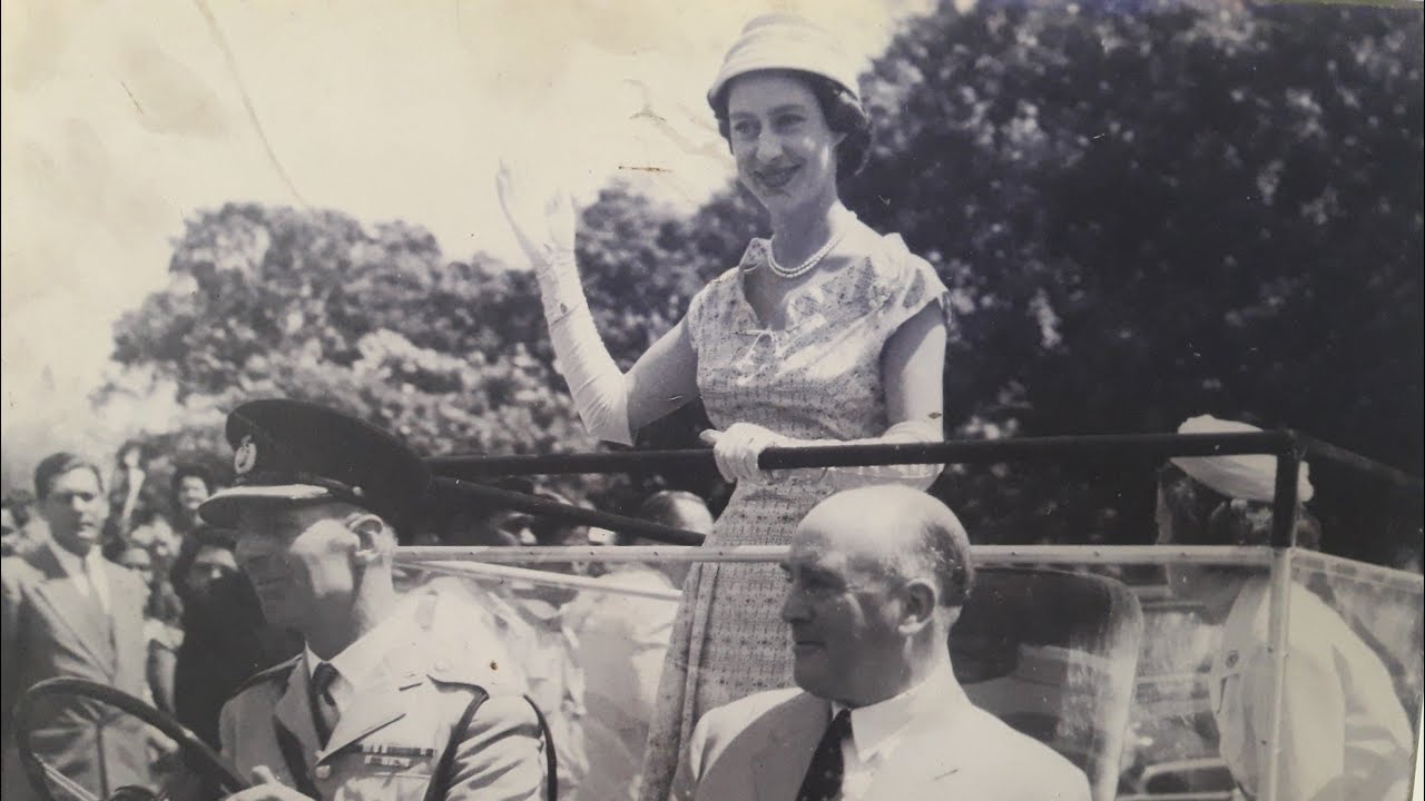 old photos of British Mauritius and young queen Elizabeth 2