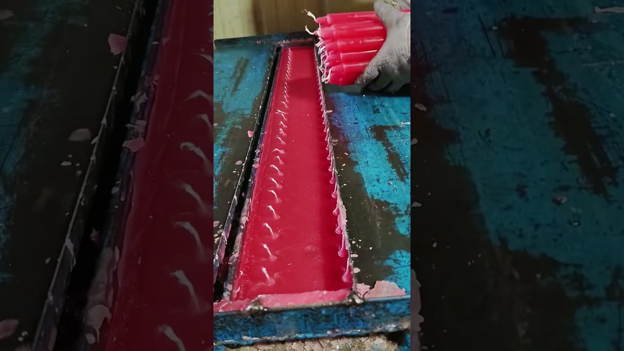 The manufacturing process of red candles- Good tools and machinery make work easy