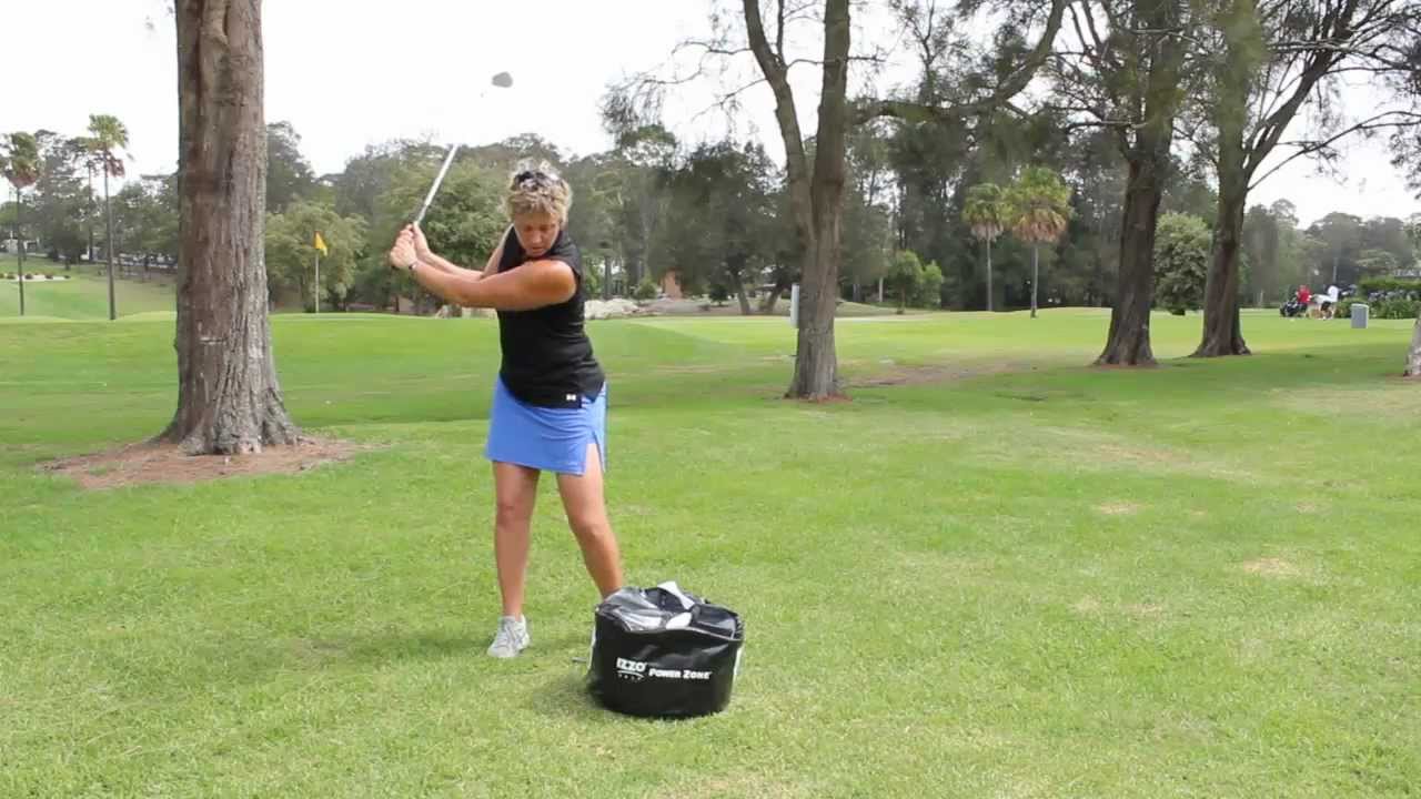 #16 The Lady Golf Teacher Web TV: How to Use the Impact Bag to Improve Golf Swing