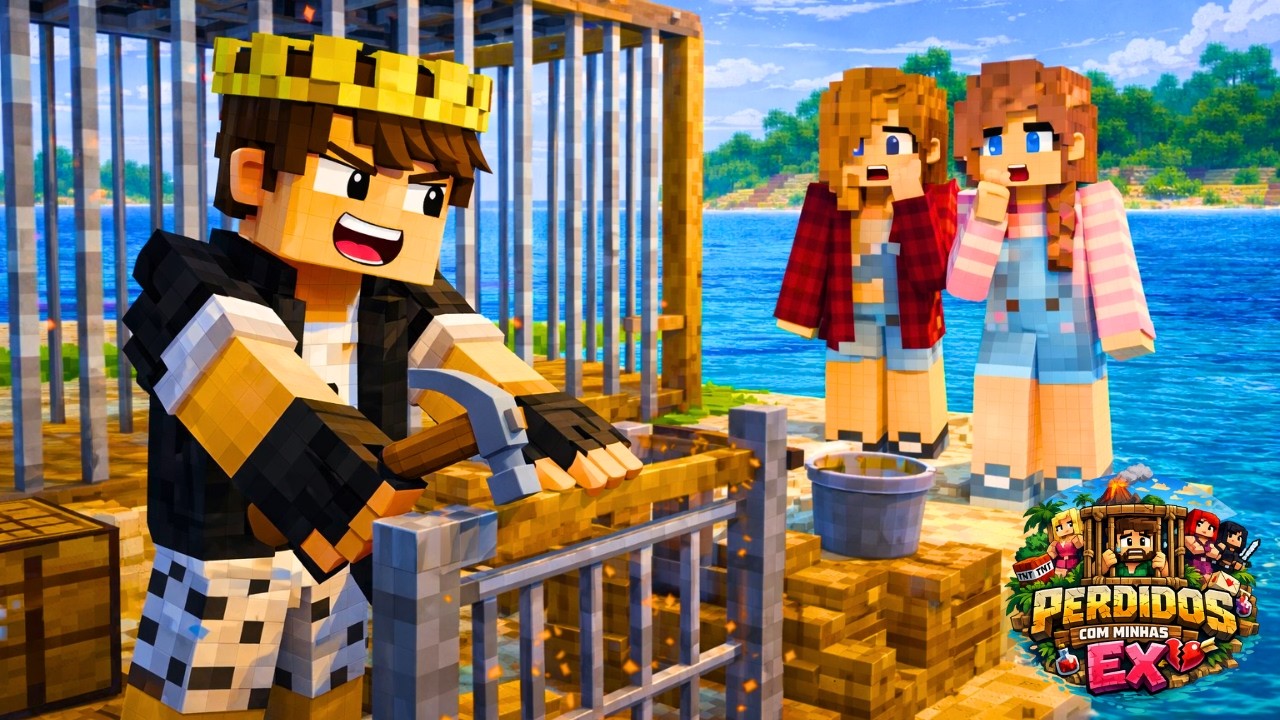 PERDIDO NA ILHA #2 CONSTRUI A PRISÃO DAS EX NAMORADAS PARA PRENDER ELAS NA ILHA!