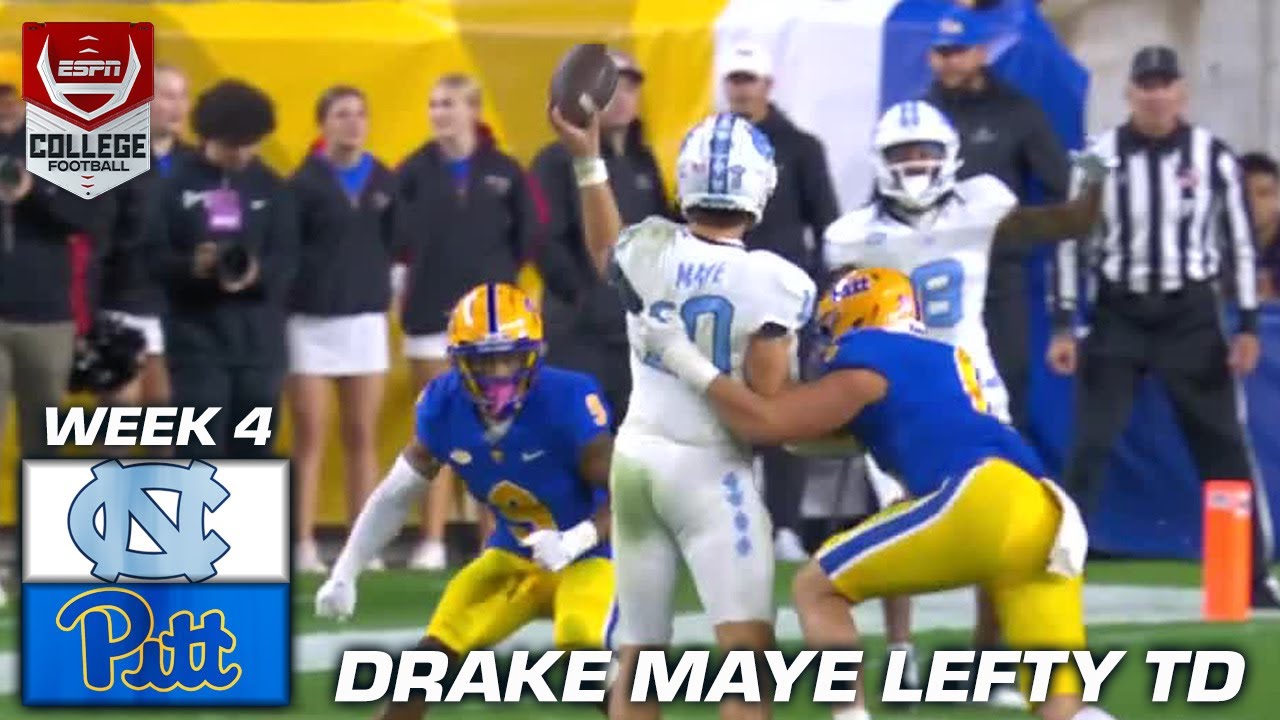 Drake Maye throws a LEFT-HANDED TOUCHDOWN vs. Pitt | ESPN College Football