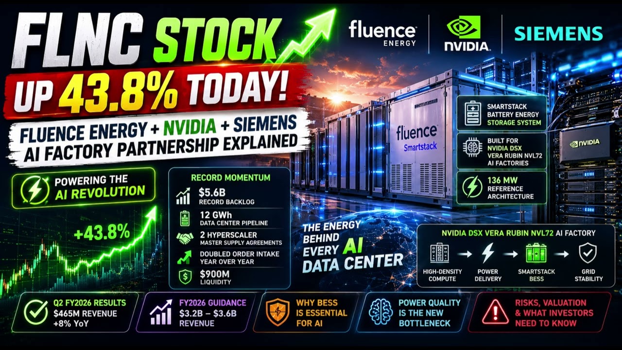 Акции FLNC выросли на 43,8% &mdash; разбор партнерства Fluence Energy, Nvidia и Siemens в сфере ИИ