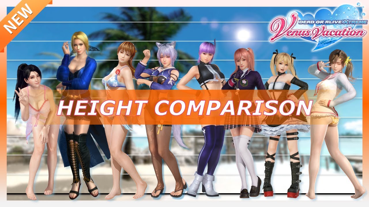 DOAXVV NEW Characters Height Comparison