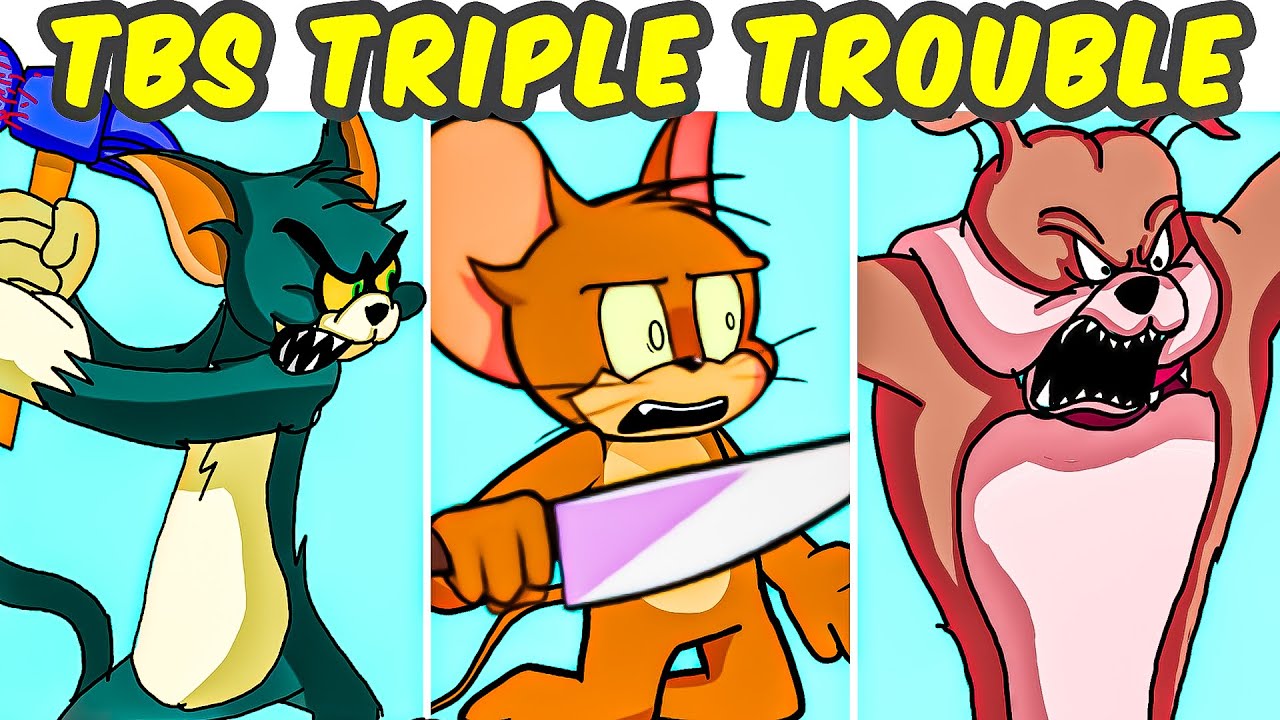 Friday Night Funkin' VS Triple Trouble Cover VS Tom's Basement Show V2.0 VS Triple TBS (FNF MOD)