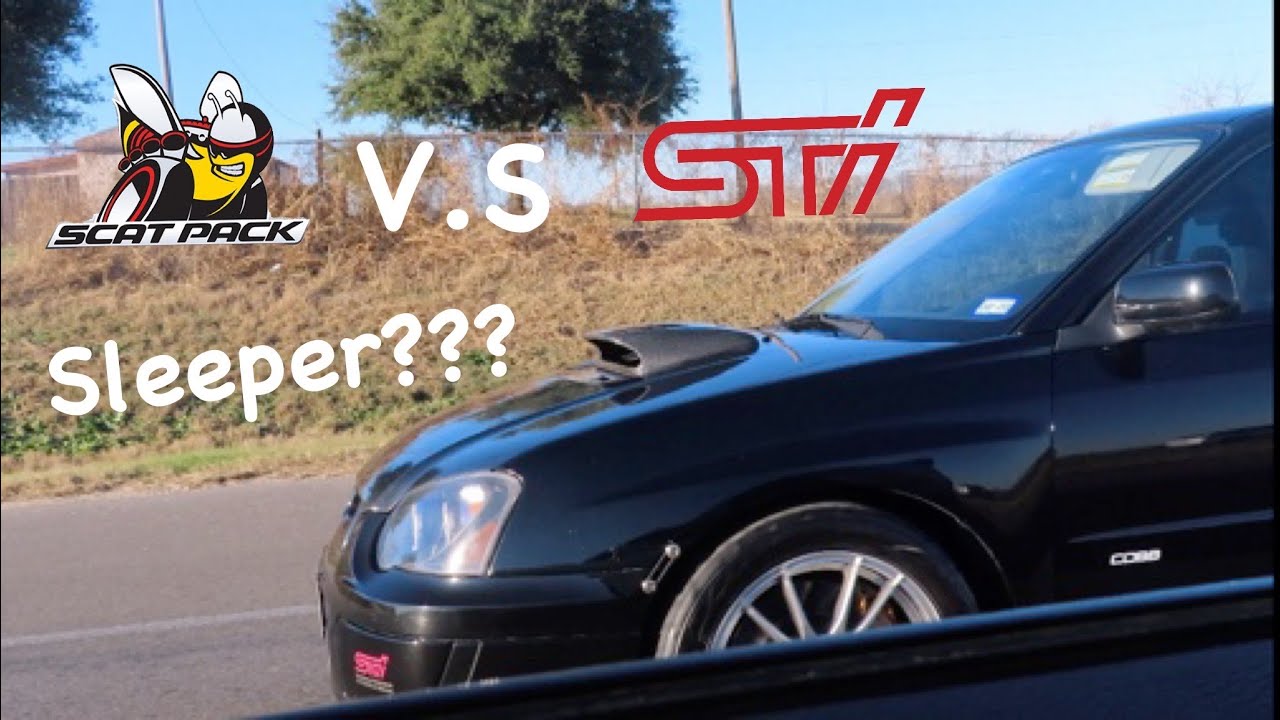 Dodge Challenger Scatpack VS Subaru STI 👀😬 My Neighbor Wanted To Race Me!