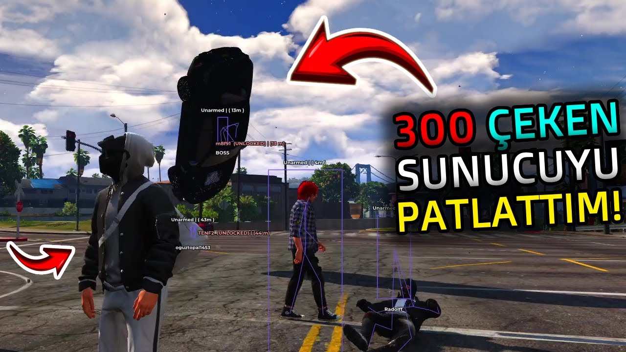 HİLE İLE 300 ÇEKEN SUNUCUYU PATLATTIM! (Fivem Hile Troll)