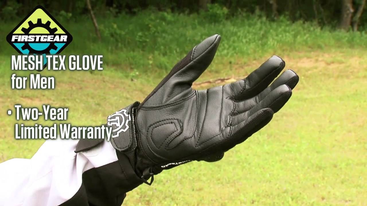 Firstgear Black Men's Mesh-Tex Gloves - Available at J&P Cycles
