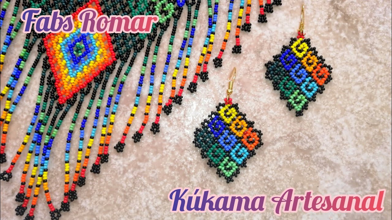 Aretes de chaquira multicolor en Rombo Caracol ❤️😃