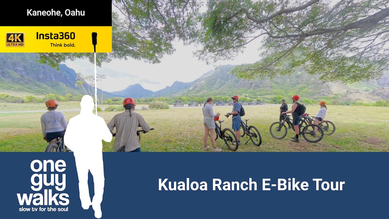 Kualoa Ranch E-bike Tour - 4K Slow TV - Oahu |  @oneguywalks ​