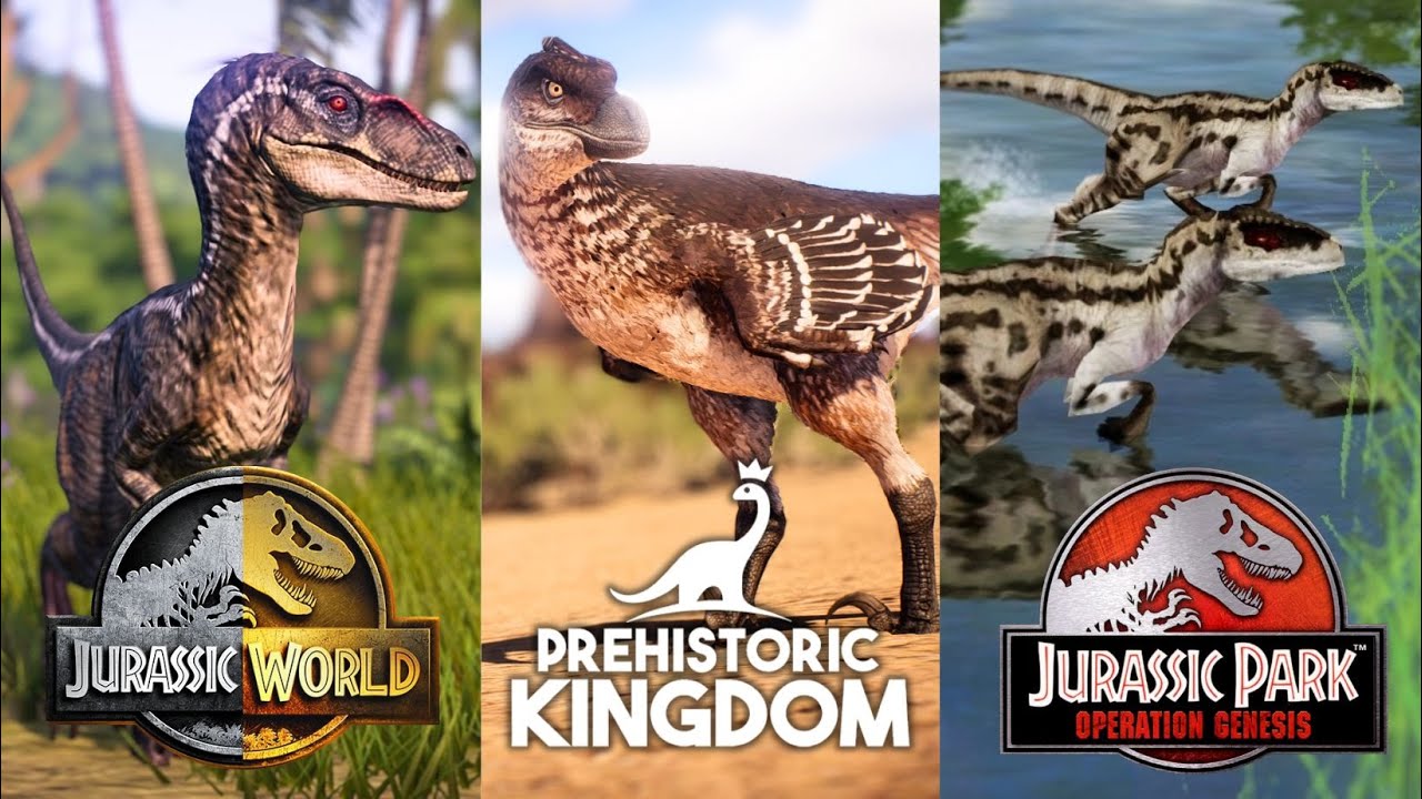 VELOCIRAPTOR Comparison!! in PREHISTORIC KINGDOM vs JWE2 vs JWE vs JPOG