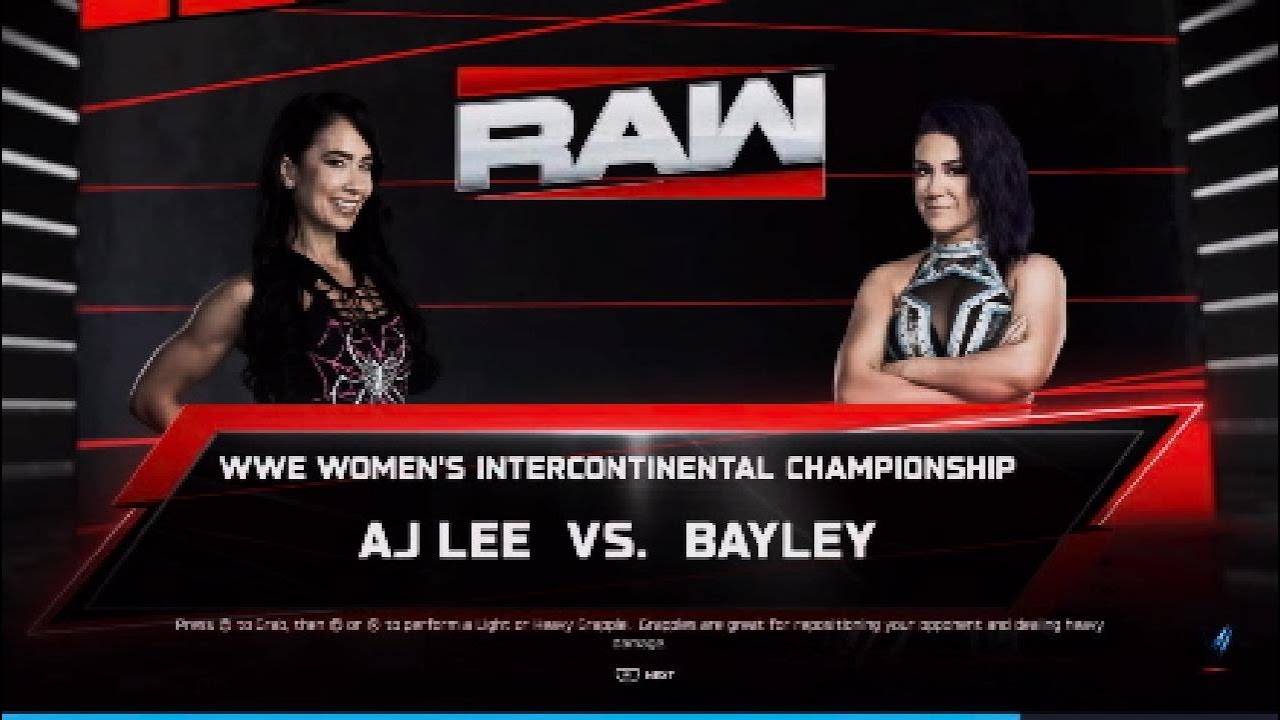 AJ Lee vs Bayley Women's intercontinental title Match