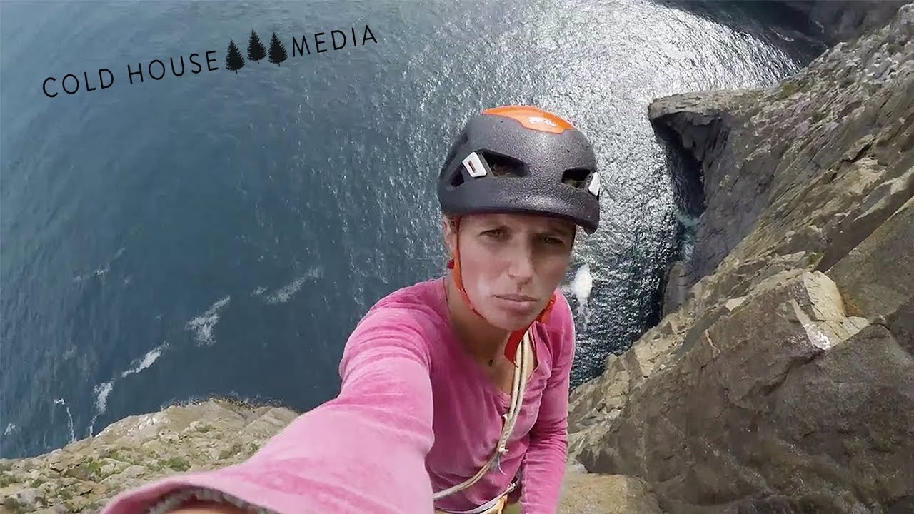 9 Pitches Of Over Hanging Sea Cliff || Cold House Media Vlog 040