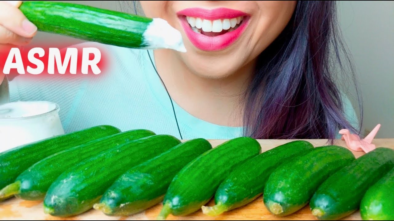 ASMR Baby Cucumbers 🥒+ RANCH 먹방 *CRUNCHY Eating Sounds* No Talking suellASMR part 2