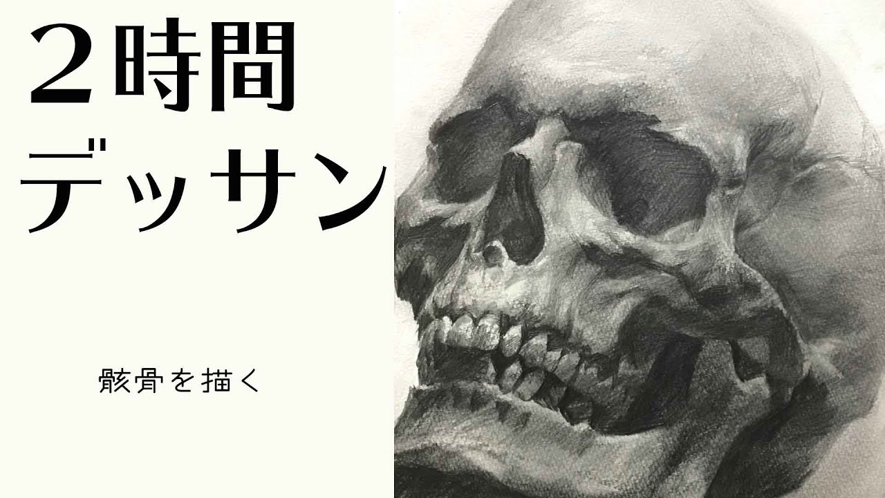 #46【ライブドローイング】骸骨リベンジ　Pencil drawing in 2hour