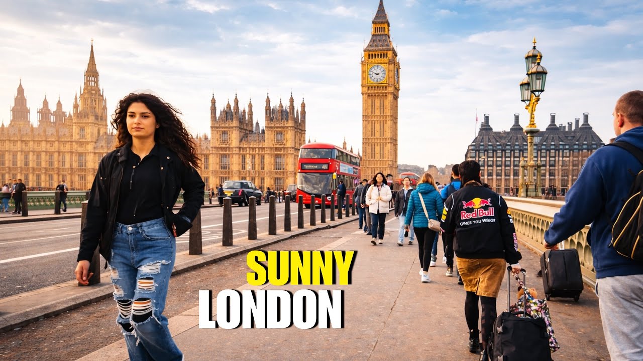 London’s Sunny City Centre Walking Tour | Big Ben & Westminster 4K