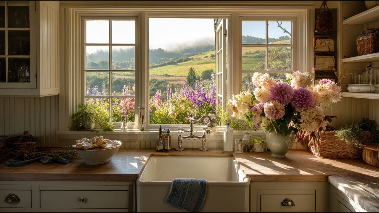Spring Art | Spring Kitchen in the Country | 6 Hrs of Spring TV Art