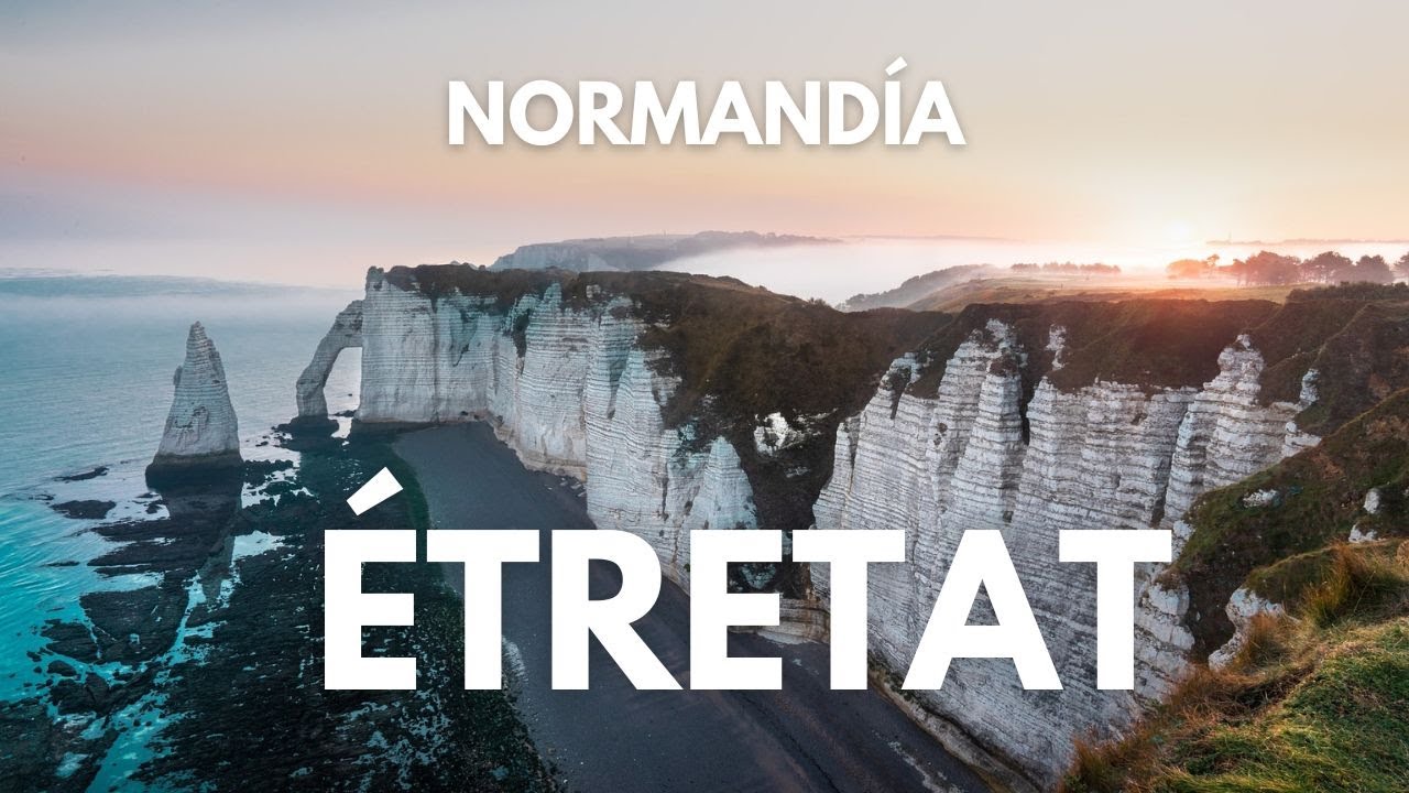 &Eacute;TRETAT acantilados, costa de NORMAND&Iacute;A, FRANCIA.
