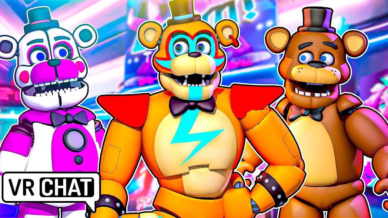 Inside GLAMROCK FREDDY Room Tour in VRCHAT Freddy and Funtime Freddy Show
