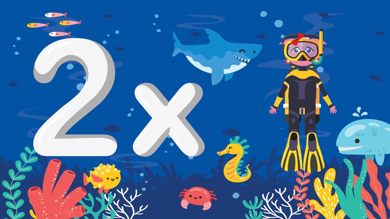 جدول الضرب 2 - تعلم جدول الضرب عربي وانجليزي