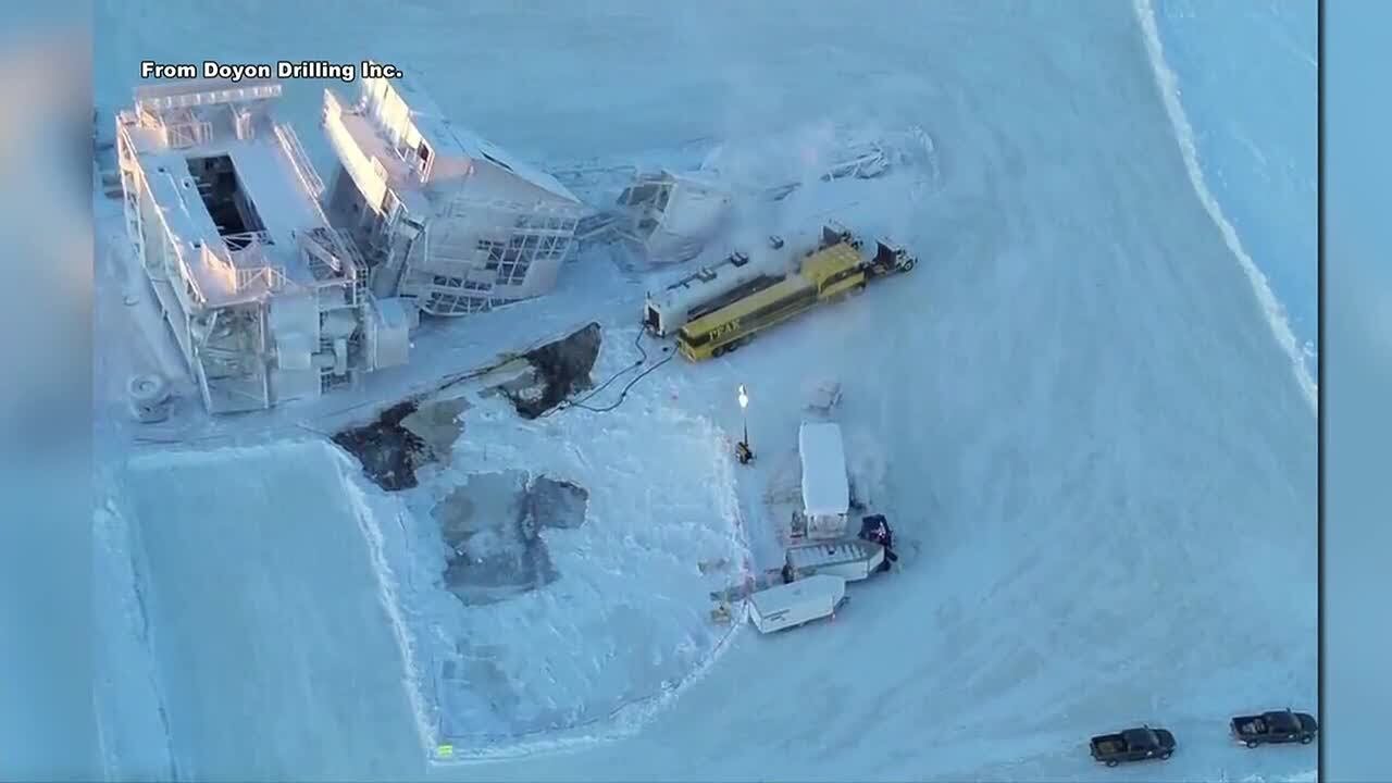 Over 1,000 gallons of fuel, oil recovered from fallen North Slope oil rig as deconstruction begin...