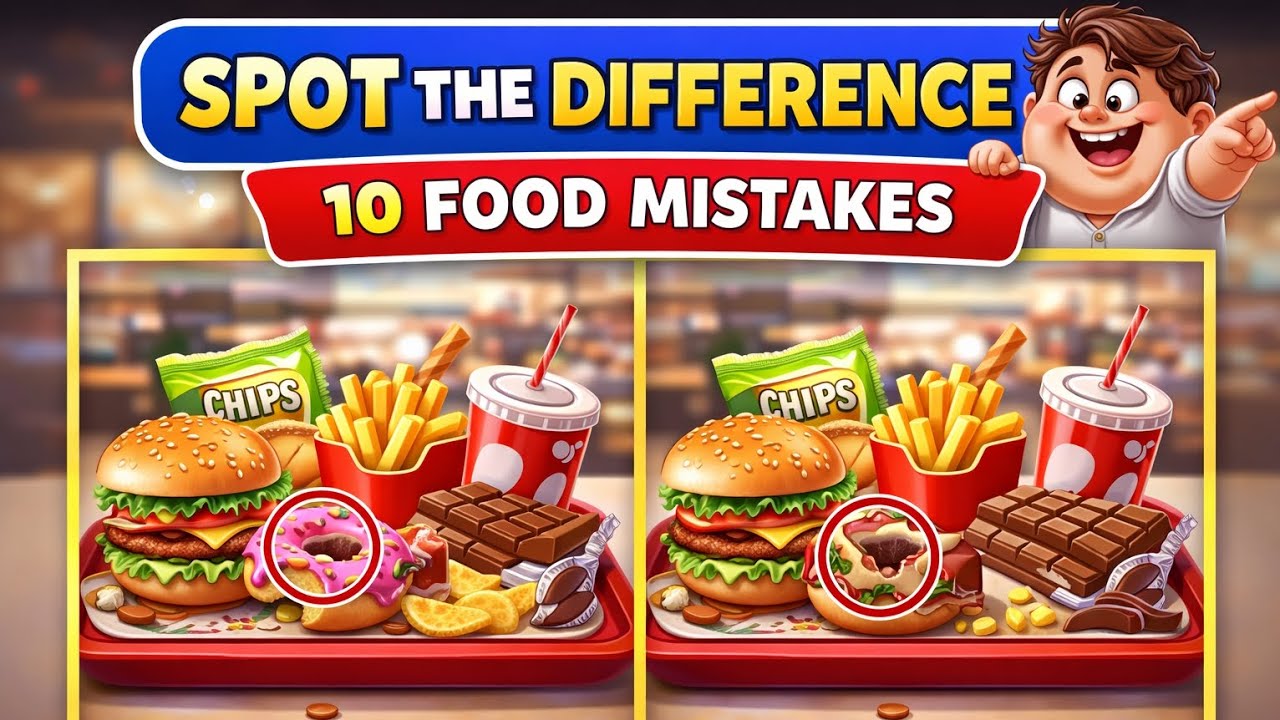 Food Spot The Difference Challenge (from easy to Hard) 🔥