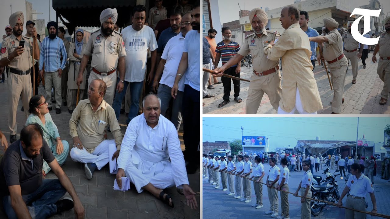 Patiala Mayor Sanjeev Sharma protests against demolition of illegal shops