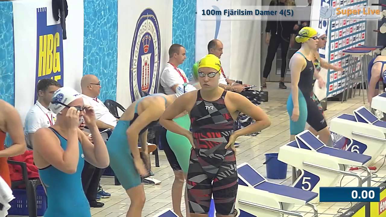 100m Fjärilsim Damer SM/JSM 25m 2015 Helsingborg