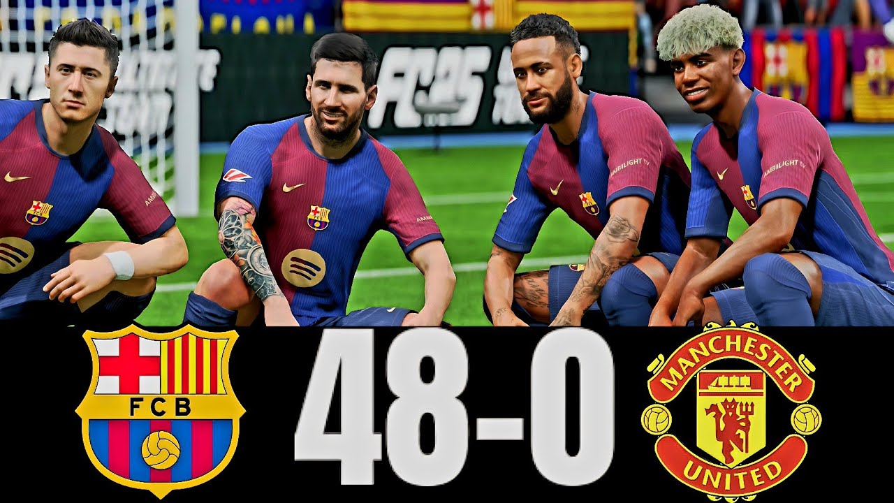 FC25-MESSI, RONALDO, MBAPPE, NEYMAR, LEWANDOSKI,AND HAALAND JOIN FC BARCELONA|ALL STAR XI VS MAN UTD