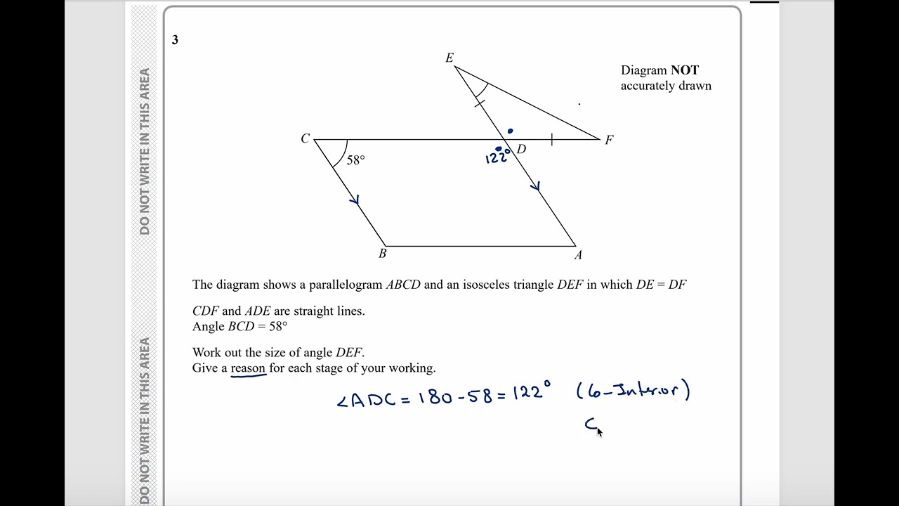 Edexcel IGCSE 4MA1/2H Oct/Nov 2020 – Q[3] | [ANGLES ] Explained Step by Step