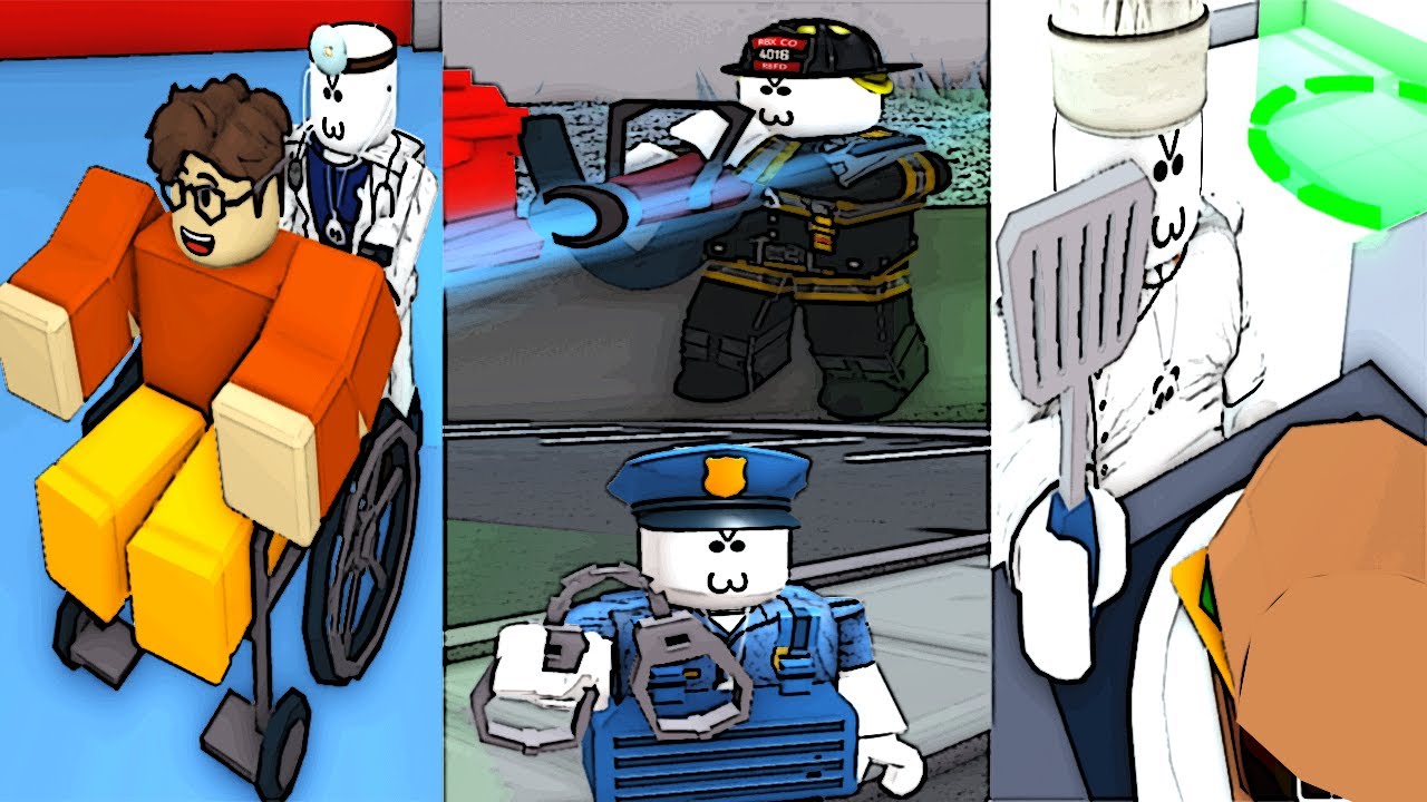 [로블록스] 의사! 소방관! 경찰관! 미용사! 요리사! 청소부! 범죄자!! 도시생활!