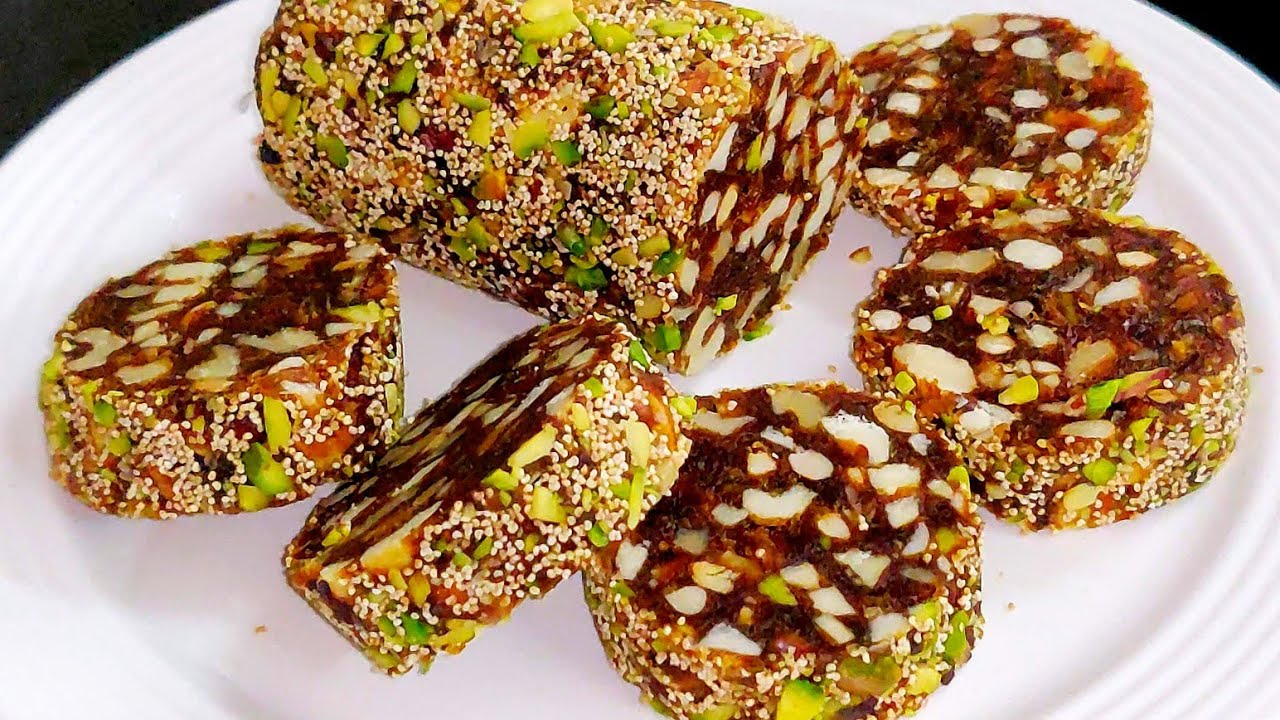 10 minutes Khajur dry fruit roll | khajoor ki mithai | sugar free date and dry fruit burfi