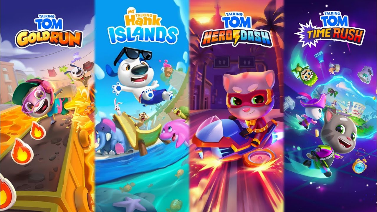 Talking Tom Gold Run Vs My Talking Hank Island Vs Talking Tom Hero Dash Vs Tom Time Rush Gameplay