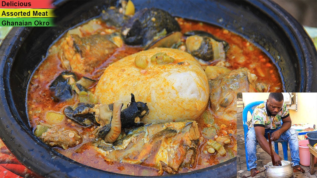 Let's prepare delicious Ghanaian Okro/Okra Soup with Fresh Fish, Snail, Beef & More/authentic Banku